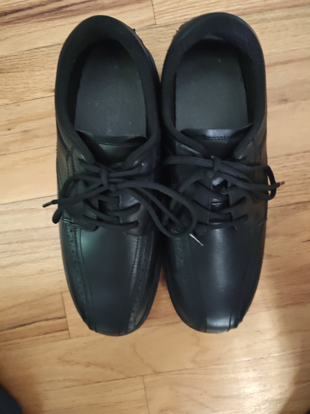 Men's Black Leather Lace-Up Comfort Shoes
